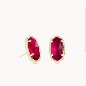 KENDRA SCOTT Garnet Crystal gold stud earrings